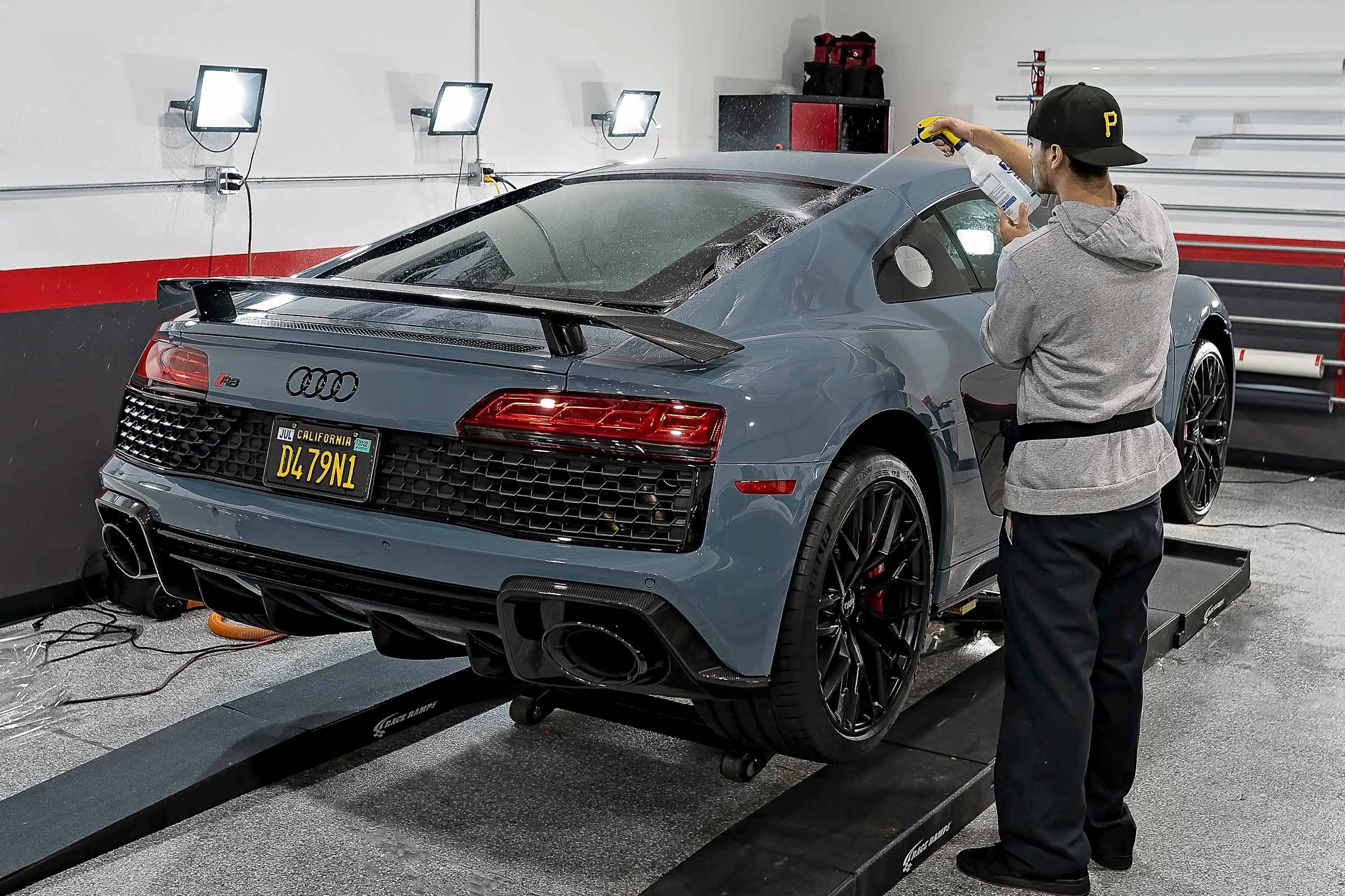 audi-r8-v10-ppf-install-orange-CA