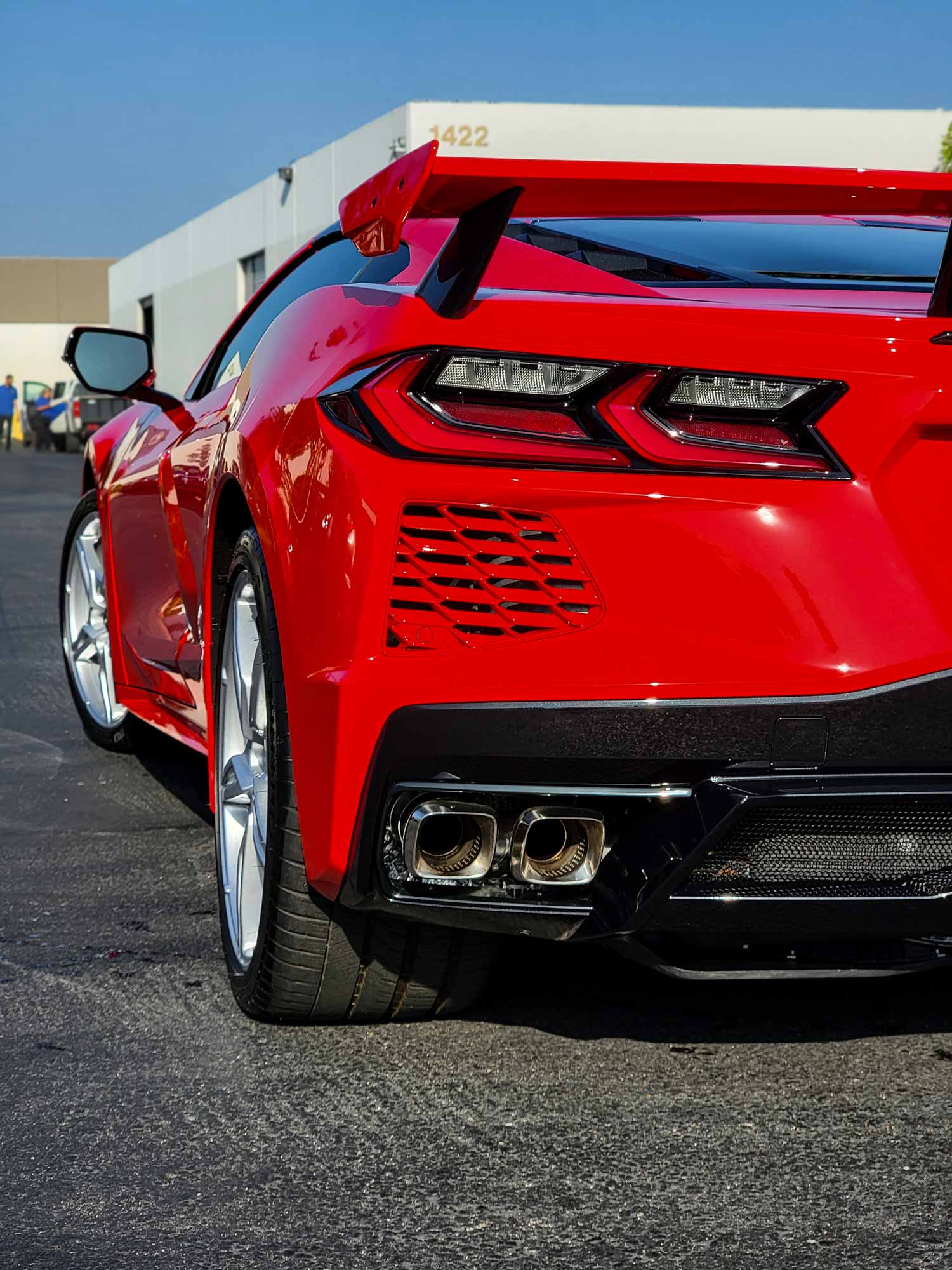 red-corvette-c8-rear-shot