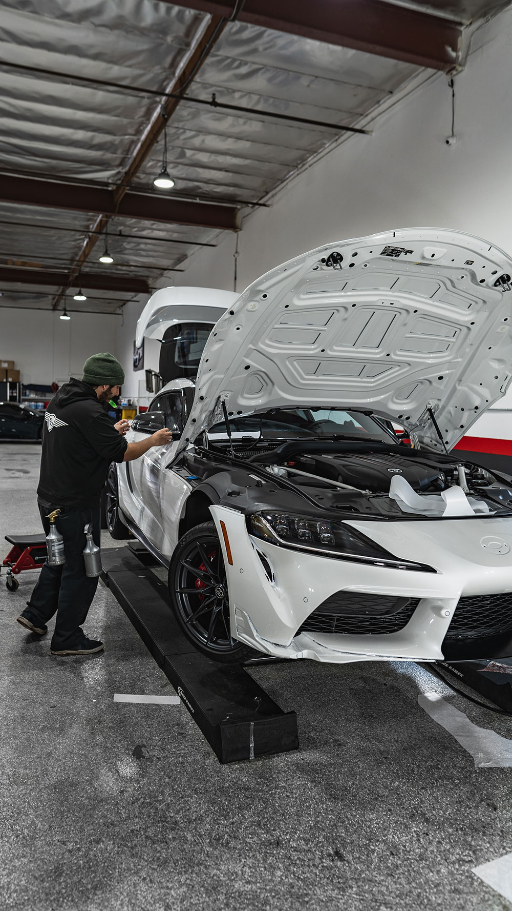 White Toyota Supra Paint Protection Film Install Orange County CA 2