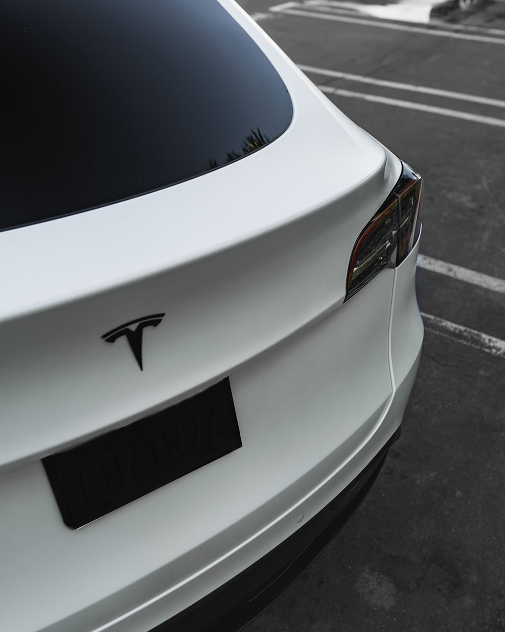 White Tesla Model Y Matte PPF with Stek DynoMatt Orange County CA-SFW-16