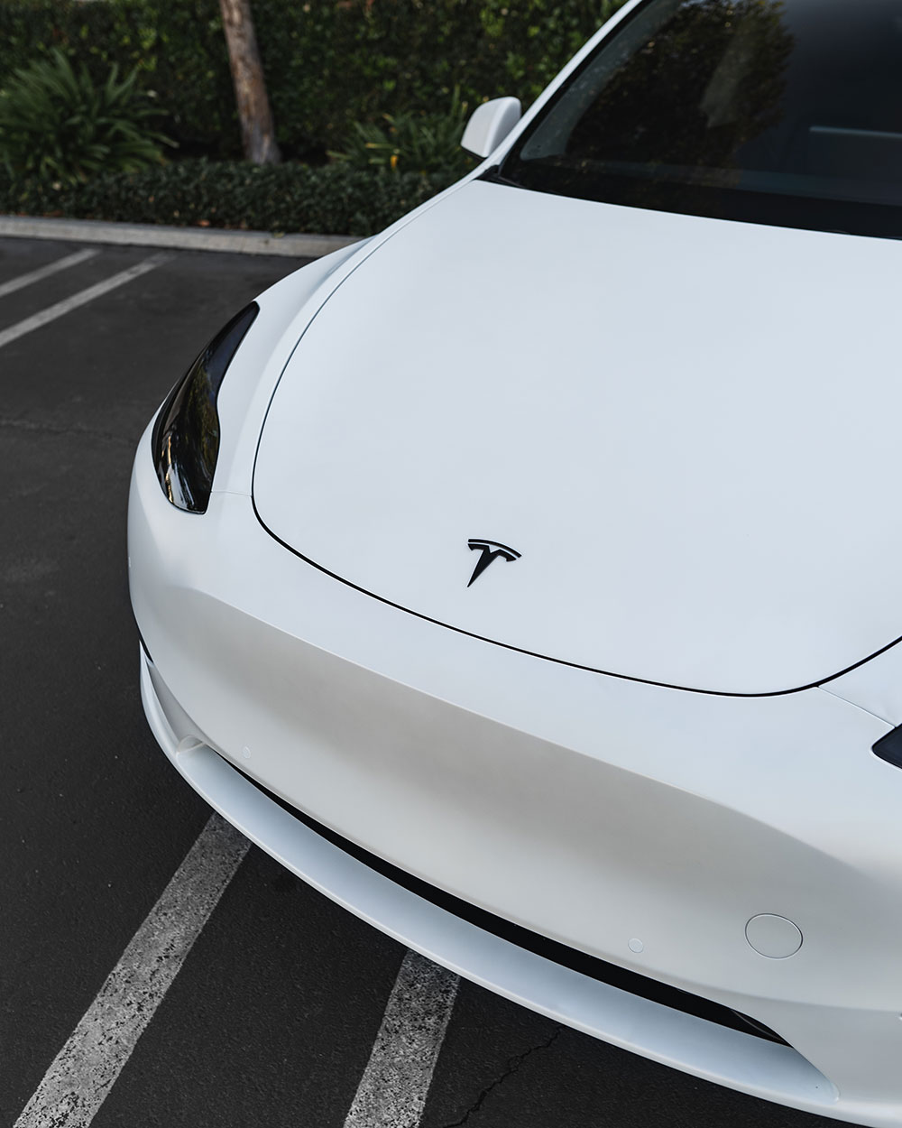 White Tesla Model Y Matte PPF with Stek DynoMatt Orange County CA-SFW-17