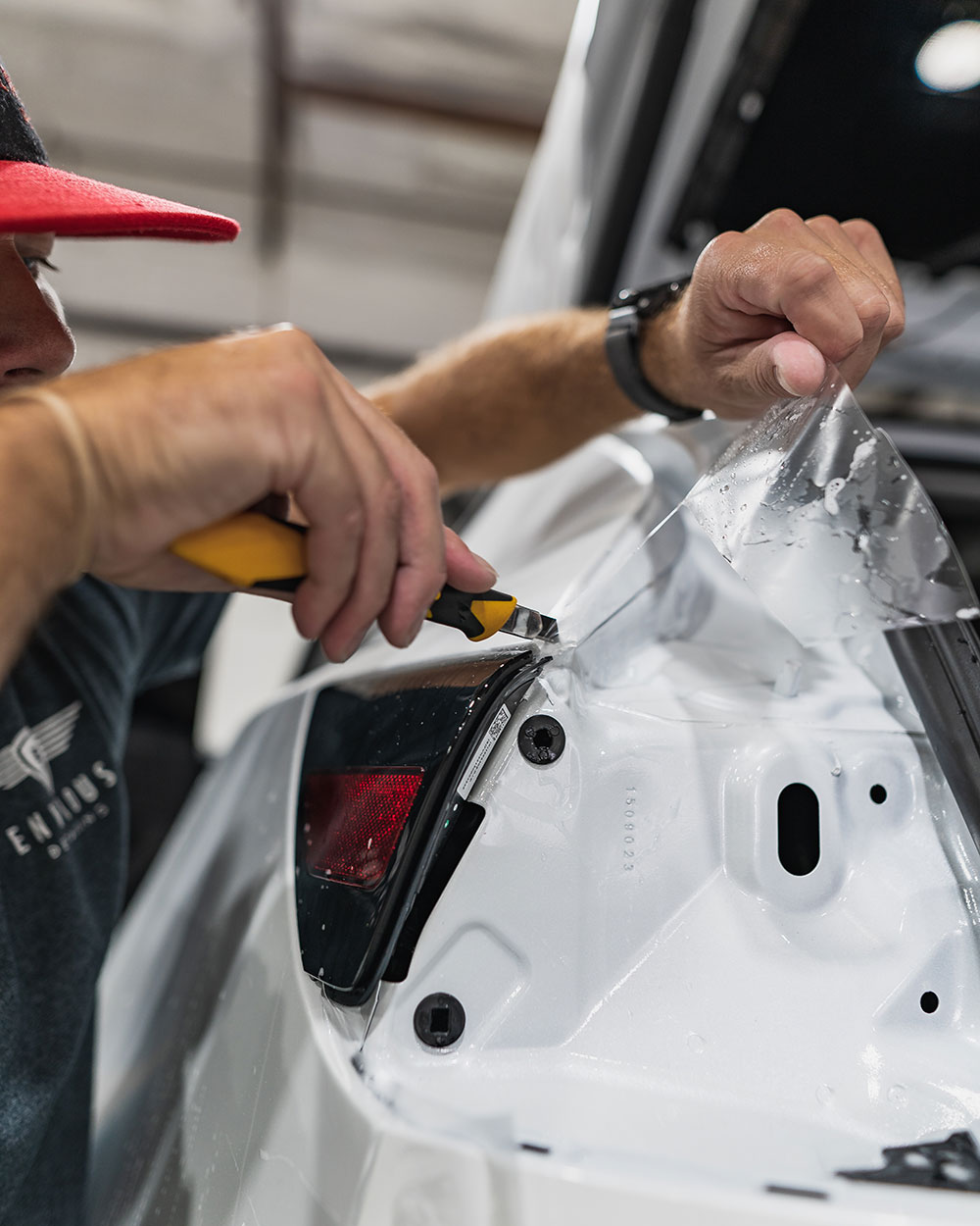 White Tesla Model Y Matte PPF with Stek DynoMatt Orange County CA-SFW-11