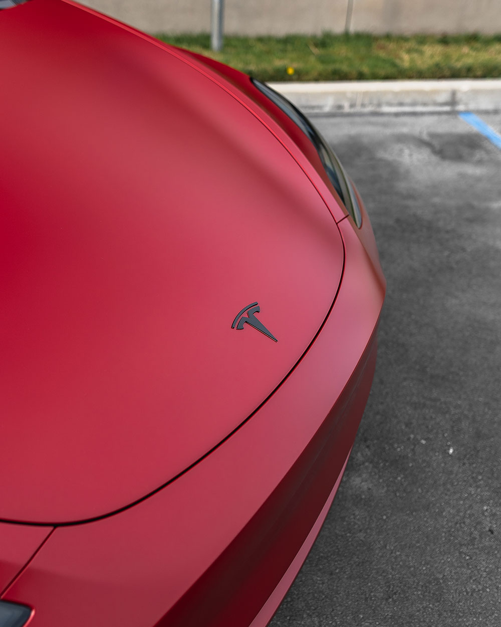 Red Tesla Model Y Matte PPF with Stek DynoMatt Orange County CA-SFW-1