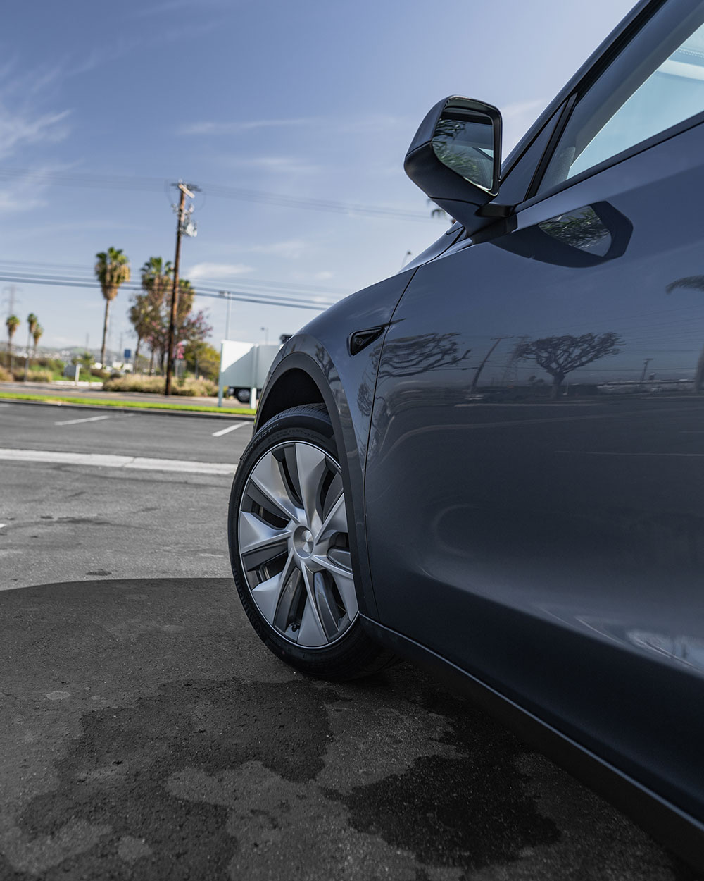 Grey Tesla Model Y Paint Protection Film and Ceramic Coating Southern California -SFW-8