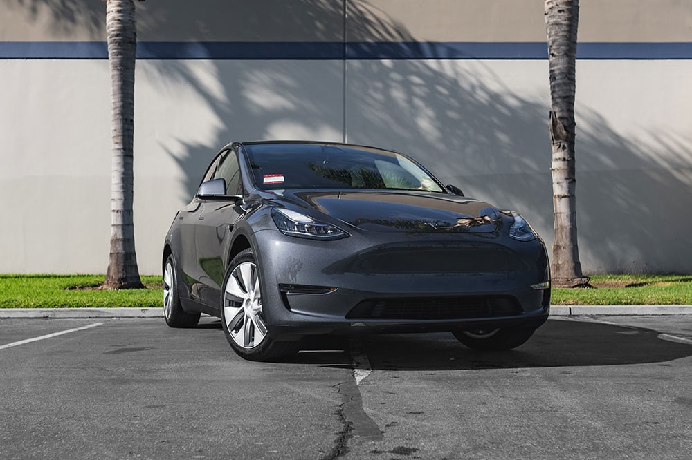 Grey Tesla Model Y Paint Protection Film and Ceramic Coating Southern California -SFW-5