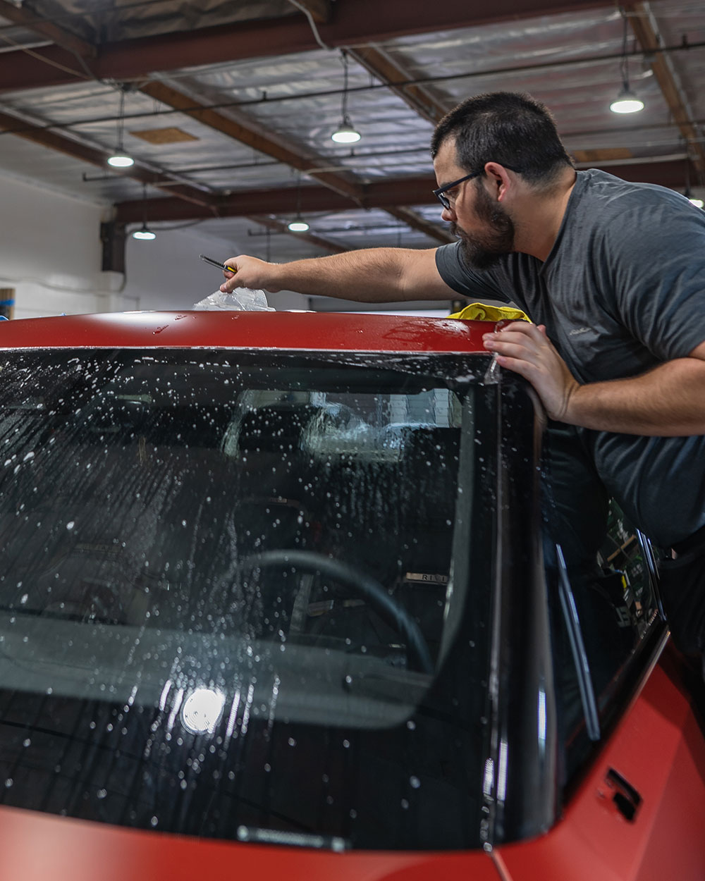 Red Canyon Rivian R1T Matte w Stek Dynomatte PPF Paint Protection Film Orange County, CA -SFW2