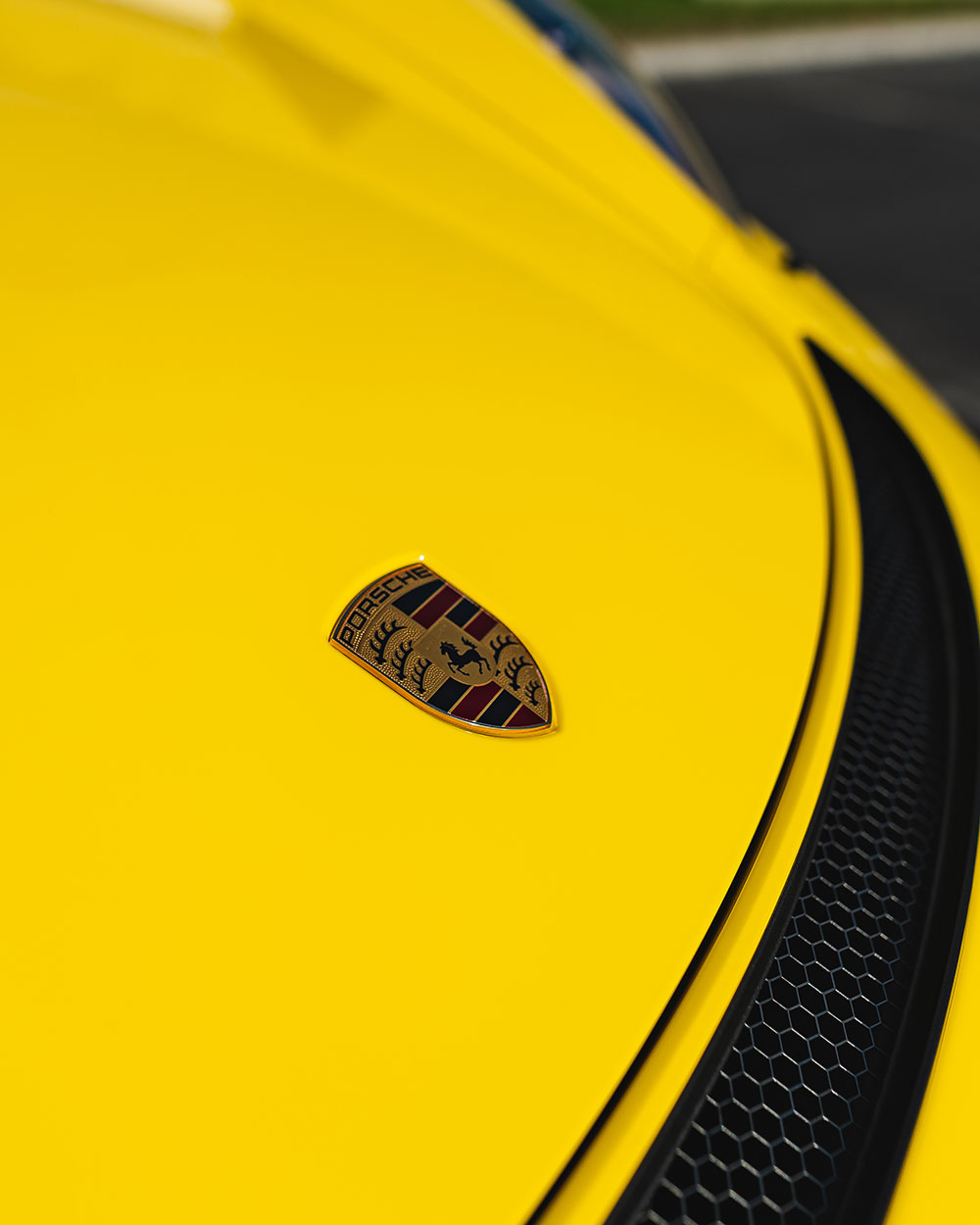 Yellow-Porsche-GT4-Front-Hood-Emblem-SFW-