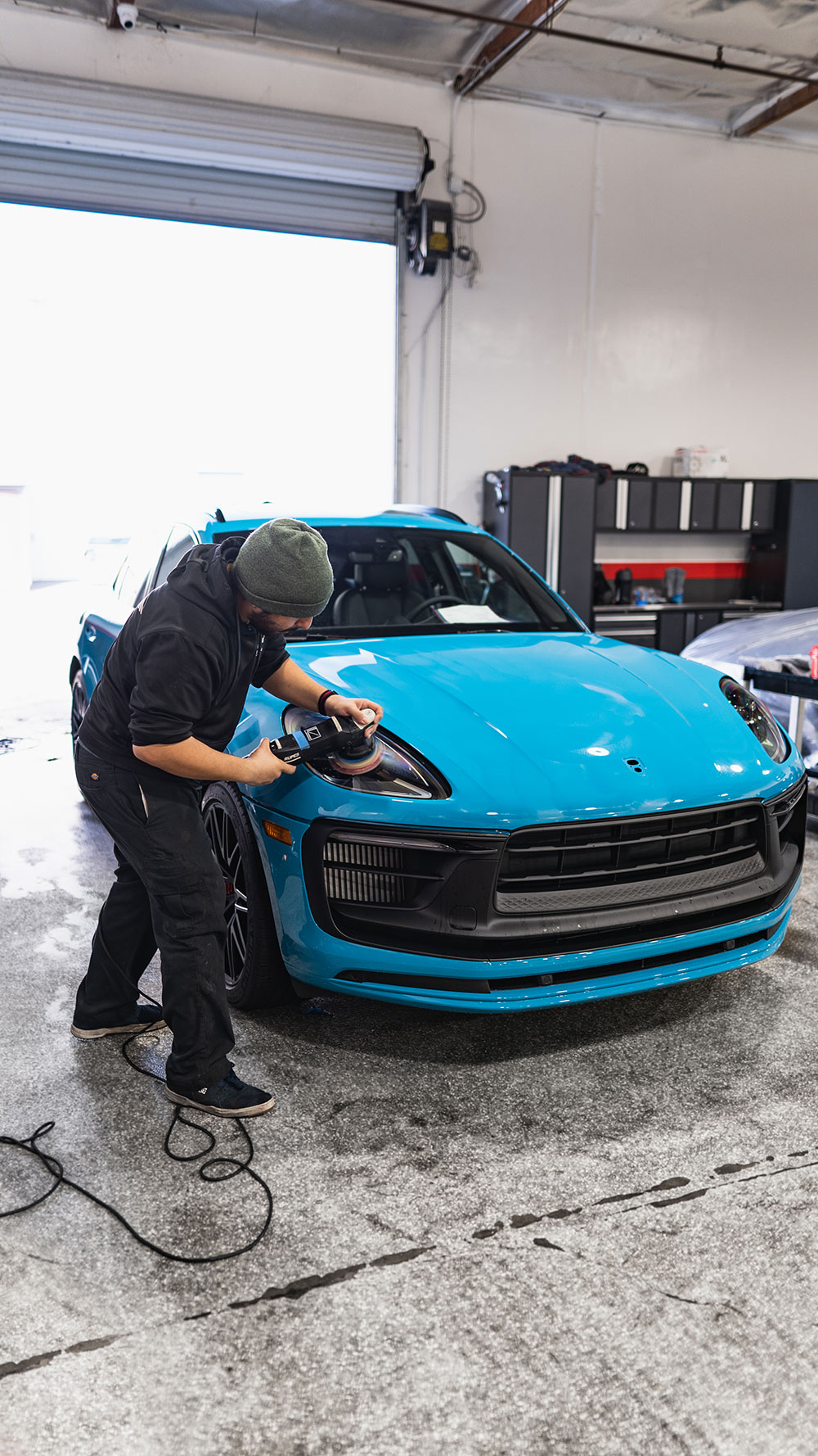 Miami Blue Porsche Macan GTS Full Body Custom PPF Install Orange County CA -SFW-1