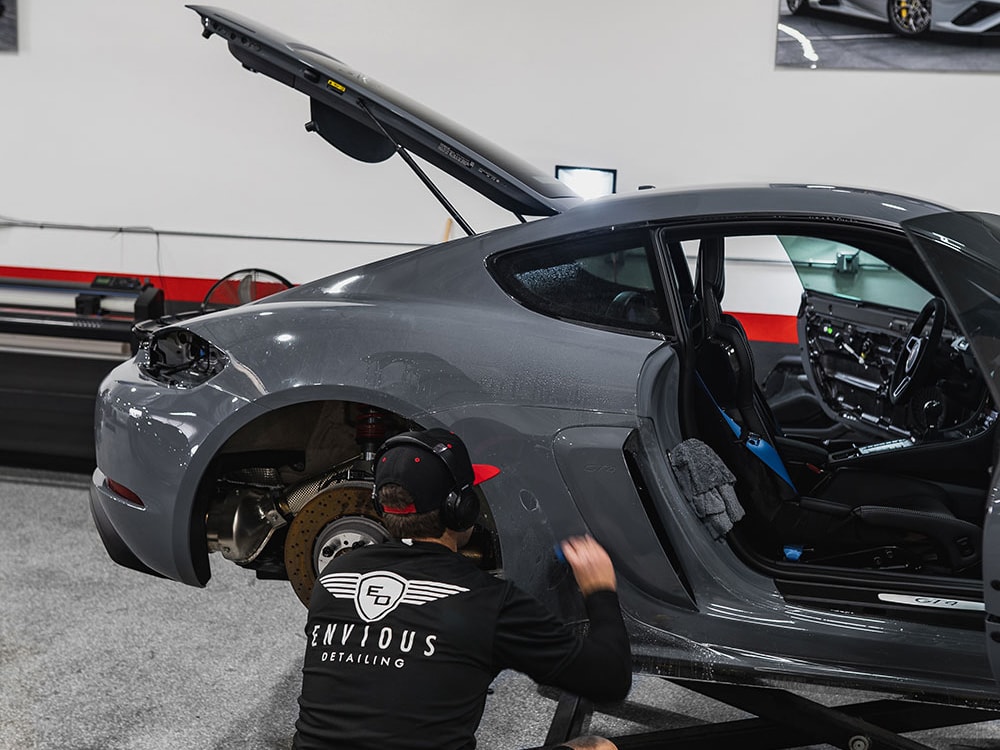 Grey Porsche GT4 Full Body Custom PPF Install Southern California-SFW-5