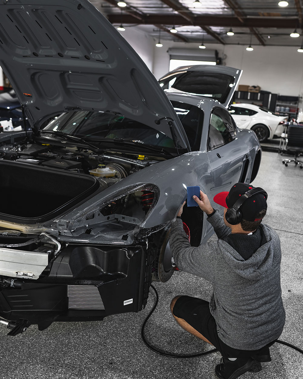 Grey Porsche GT4 Full Body Custom PPF Install Southern California-SFW-4