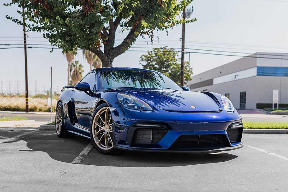 Gentian Blue Porsche GT4 PPF and Ceramic Coating Orange CA-SFW-1