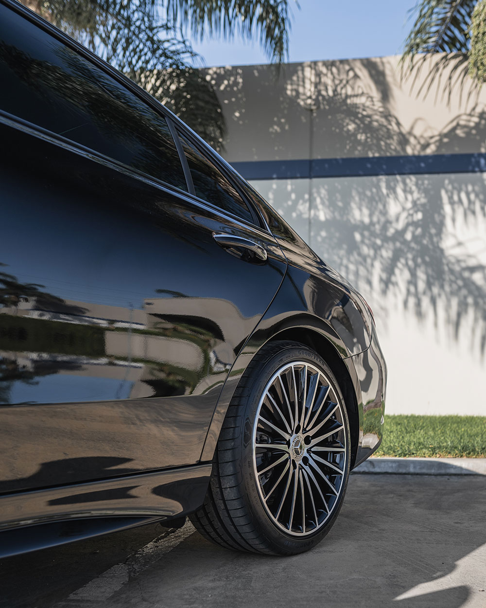 Black Mercedes 4matic paint correction and ceramic coating orange, ca -sfw2