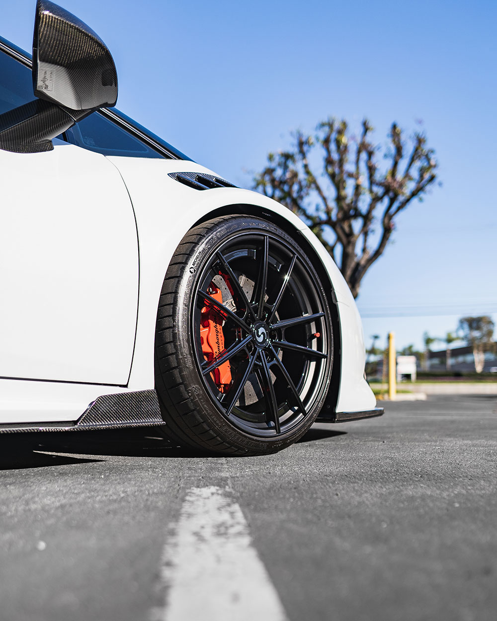 white lamborghini huracan carbon fiber install and ppf orange county ca sfw5