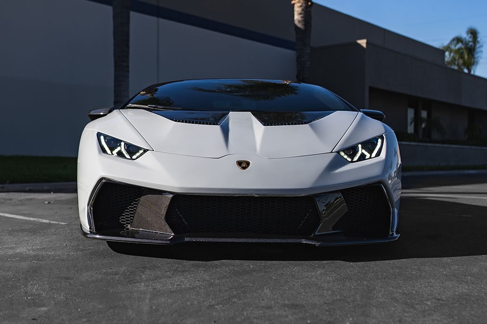 white lamborghini huracan carbon fiber install and ppf orange county ca sfw3