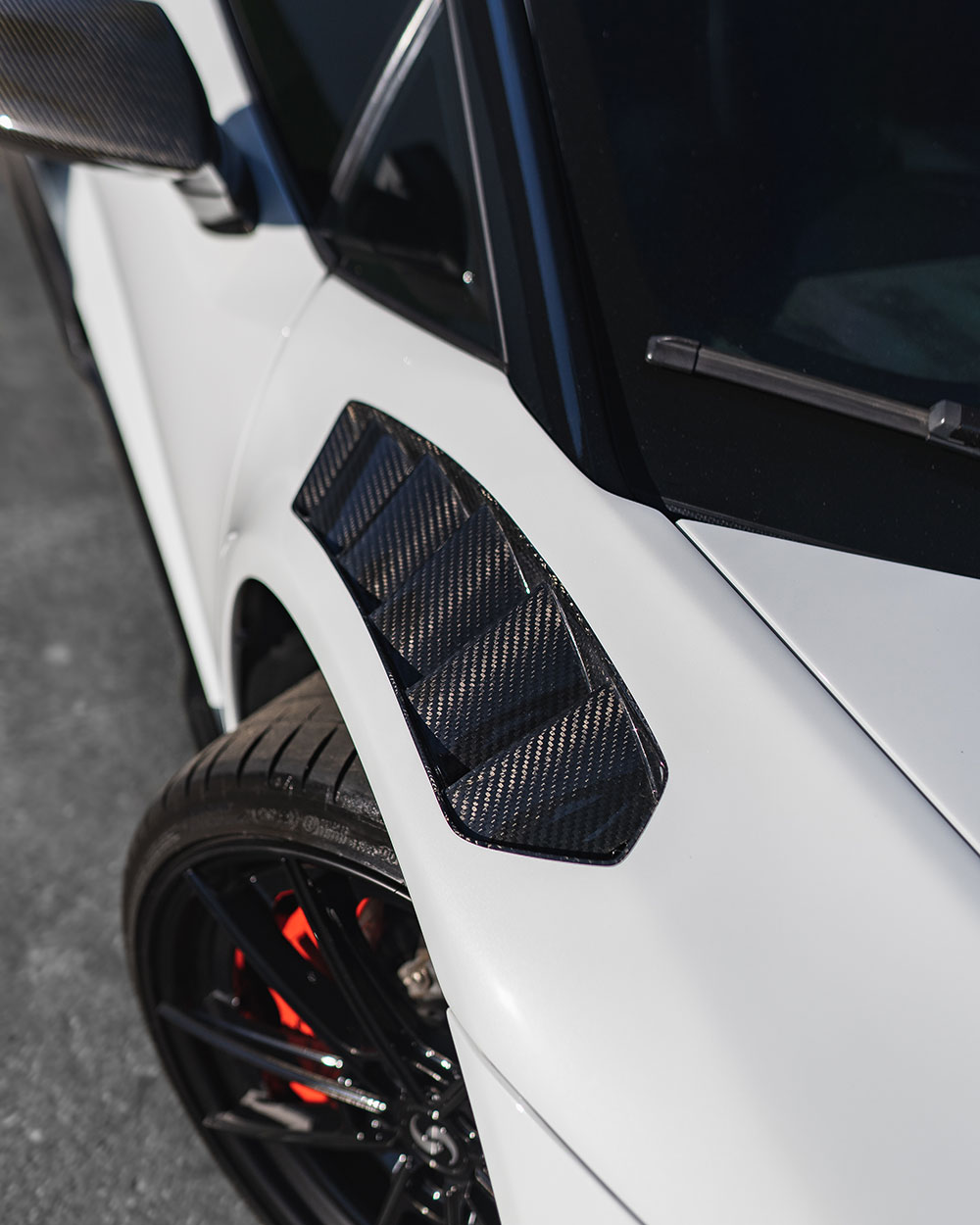 white lamborghini huracan carbon fiber install and ppf orange county ca sfw1