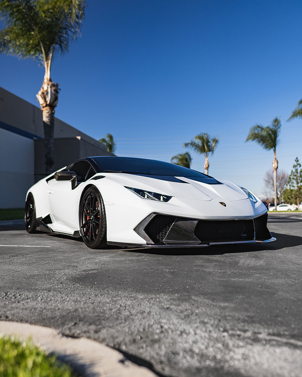 white lamborghini huracan carbon fiber install and ppf orange county ca sfw6