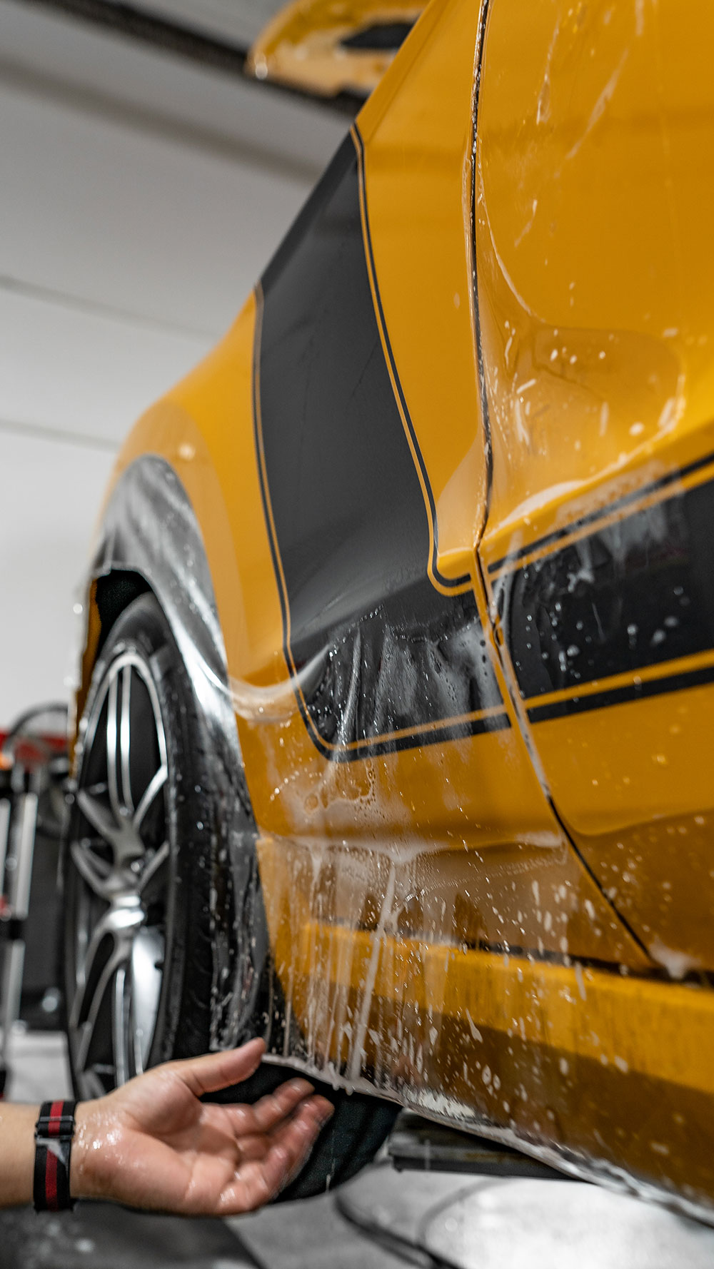 Yellow Ford Boss 302 Mustang Full Body Paint Protection Film orange ca sfw4