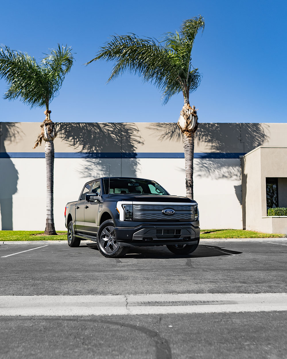 Blue Ford F150 Lightning w matte paint protection film stek dynomatte ppf orange ca - sfw5