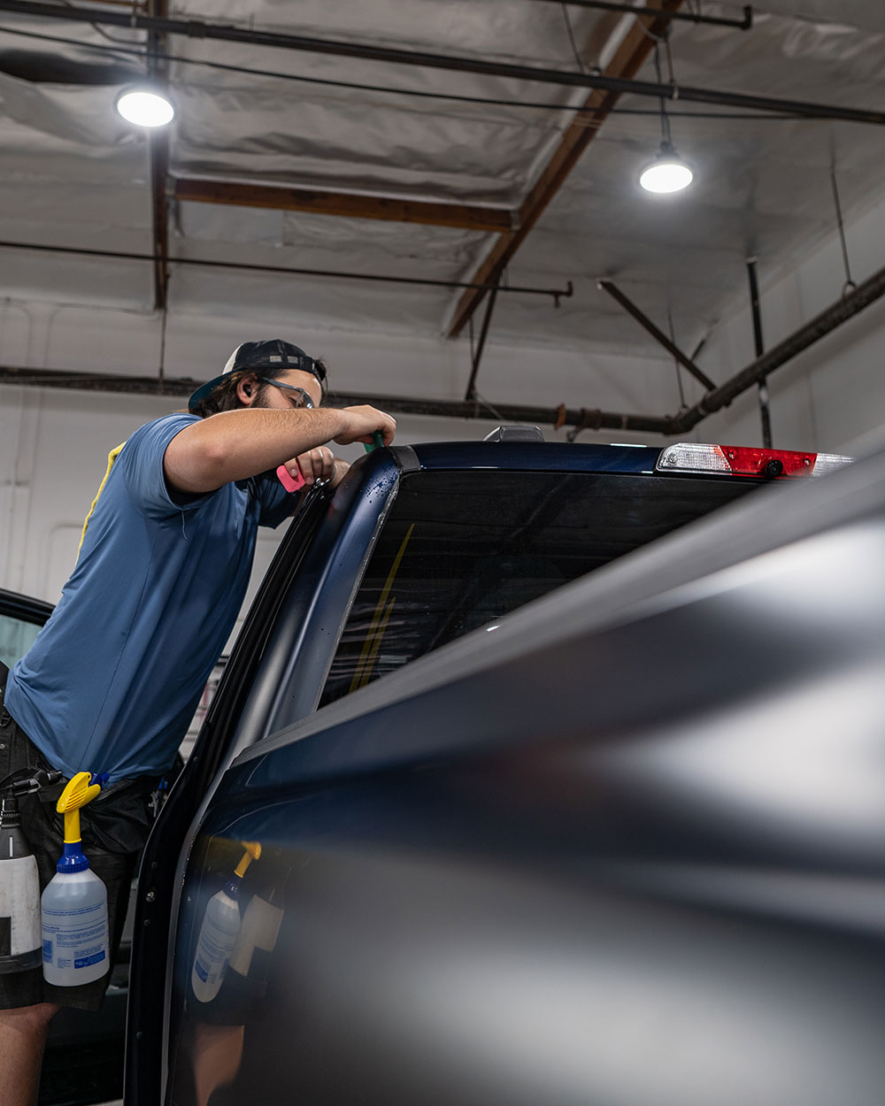 Blue Ford F150 Lightning w matte paint protection film stek dynomatte ppf orange ca - sfw4