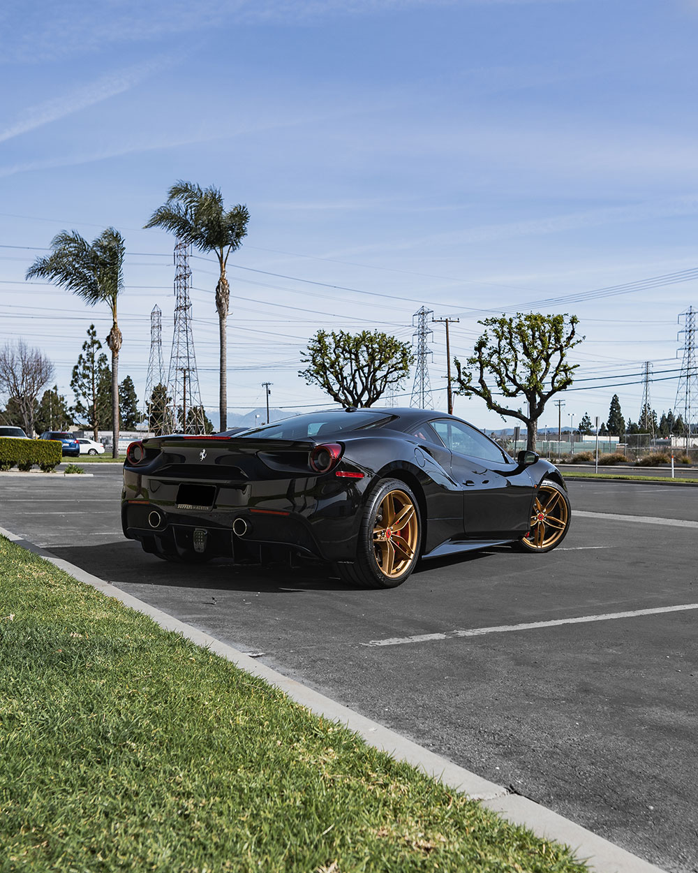 Black Ferrari 488 GTB Paint Correction & Ceramic Coating orange, ca sfw5