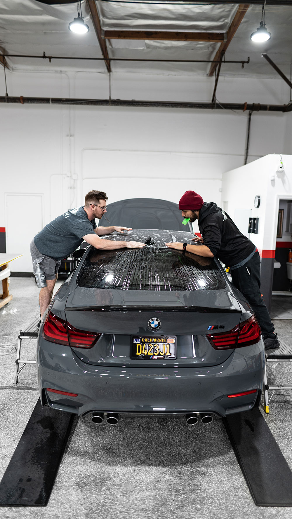 grey bmw m4 paint protection film install orange ca sfw4