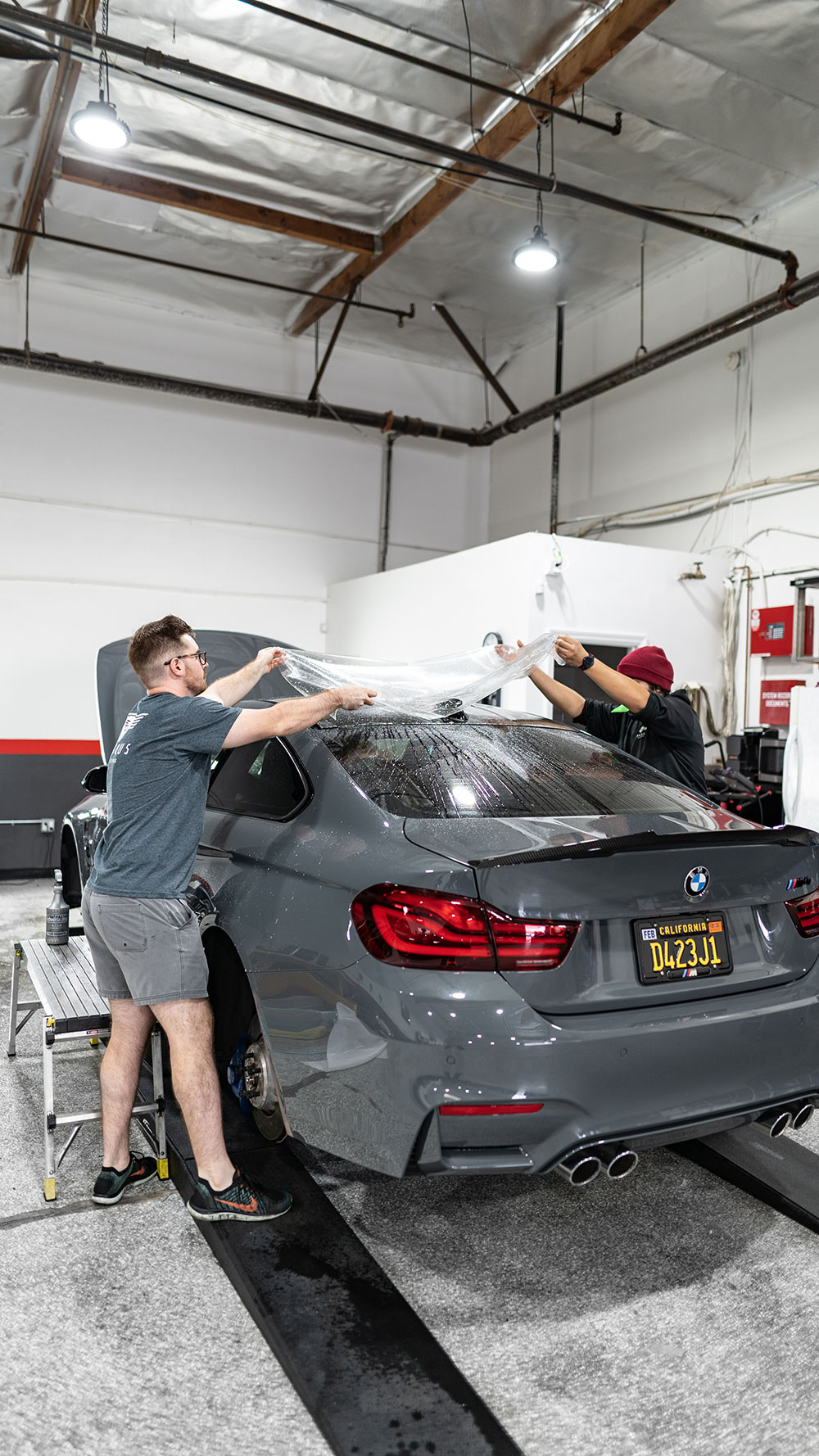 grey bmw m4 paint protection film install orange ca sfw3