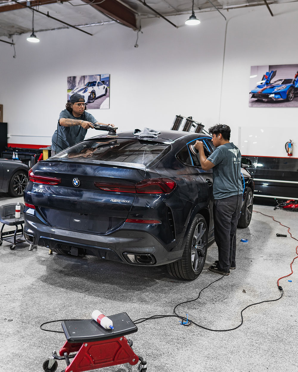 blue bmw x6 full body ppf install orange ca sfw1