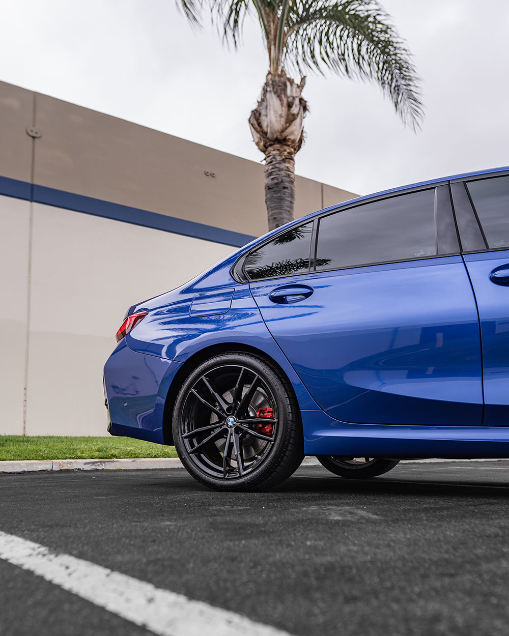 blue bmw m340i full body ppf install orange ca sfw7