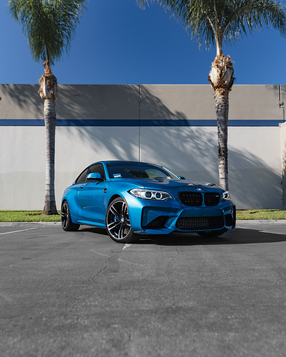 blue bmw m2 full front ppf install orange ca sfw5