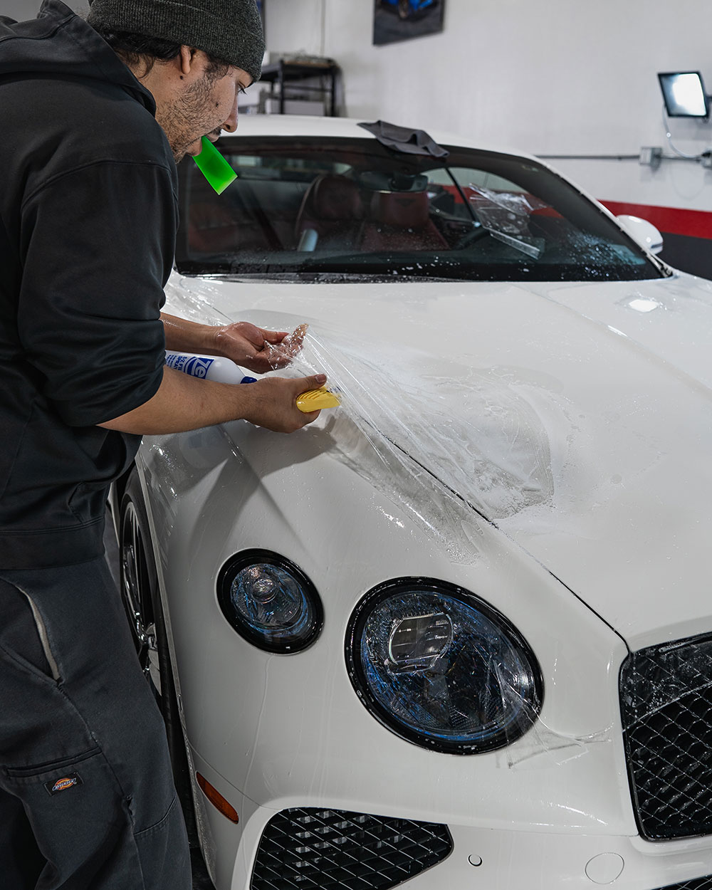 white bentley continental gt full body ppf install orange county ca sfw2