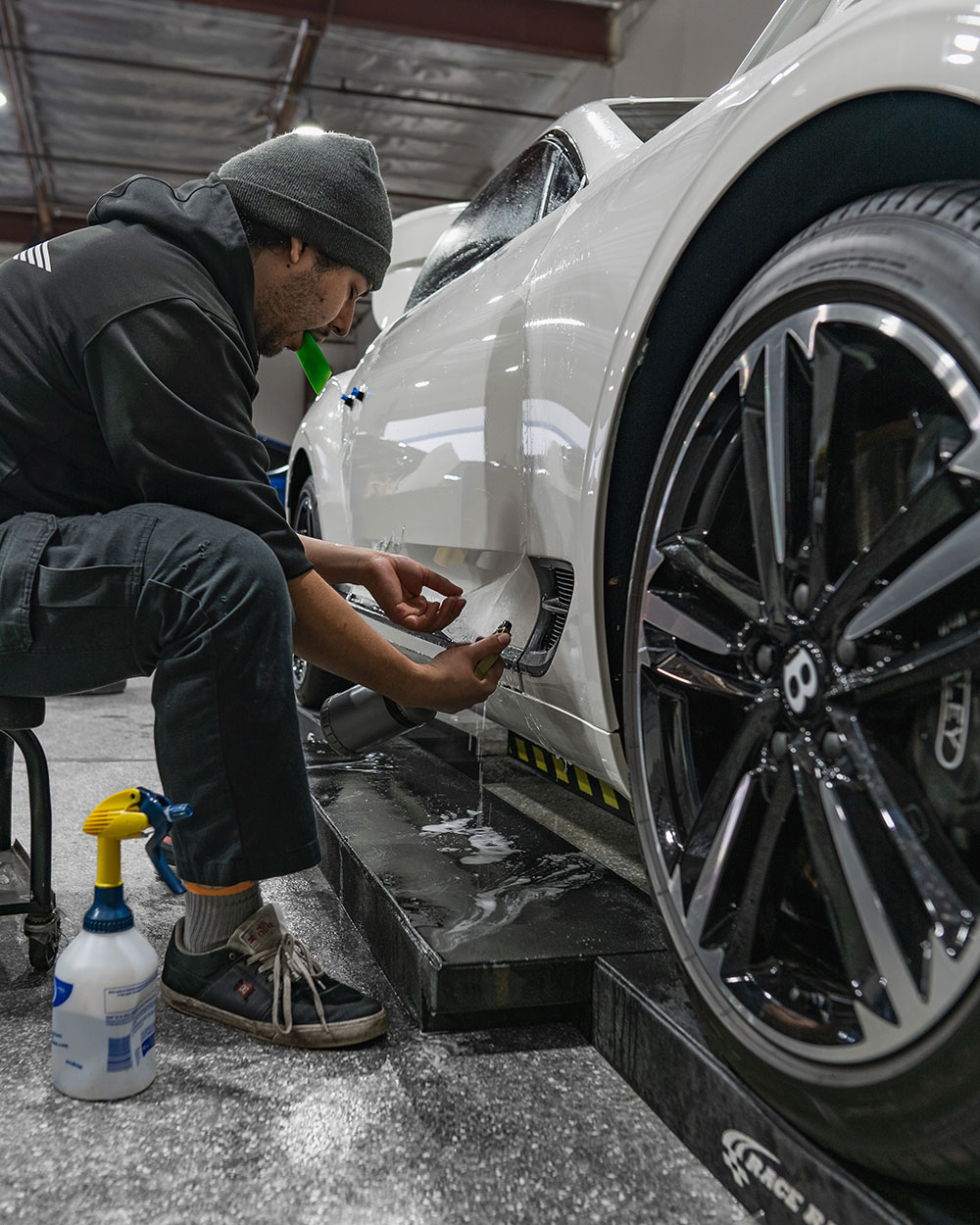 white bentley continental gt full body ppf install orange county ca sfw4