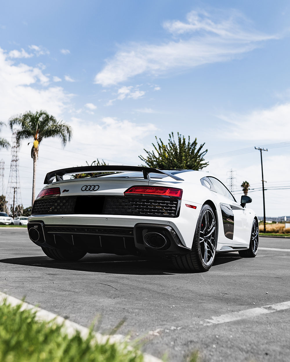 white audi r8 full body ppf install orange ca sfw4