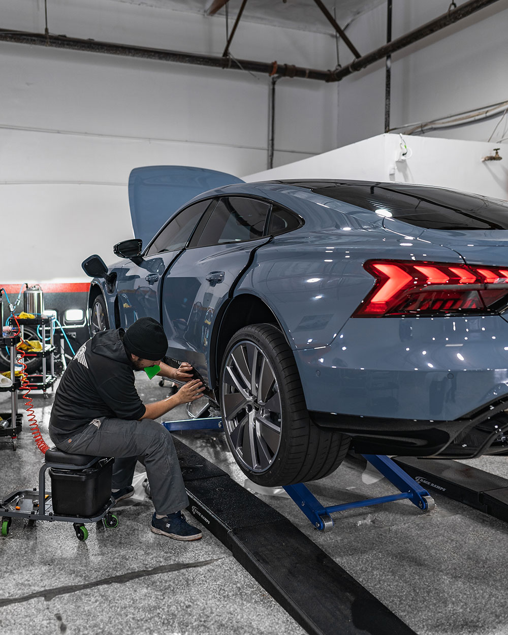 kamora grey audi etron gt track pack ppf install orange county ca sfw3