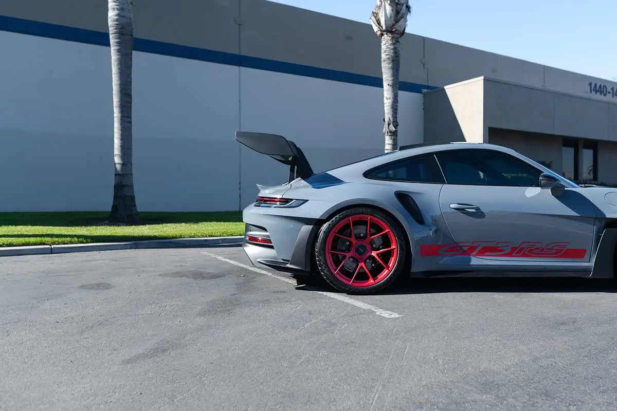 2024 Porsche 992 GT3 RS rear quarter after Full Body Paint Protection Film Installation