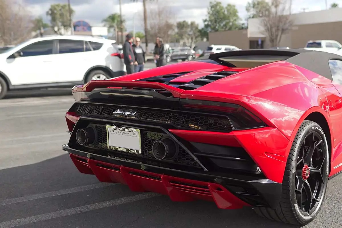 2021 Red Lamborghini Huracan Evo rear shot after Full Body Paint Protection Film Installation